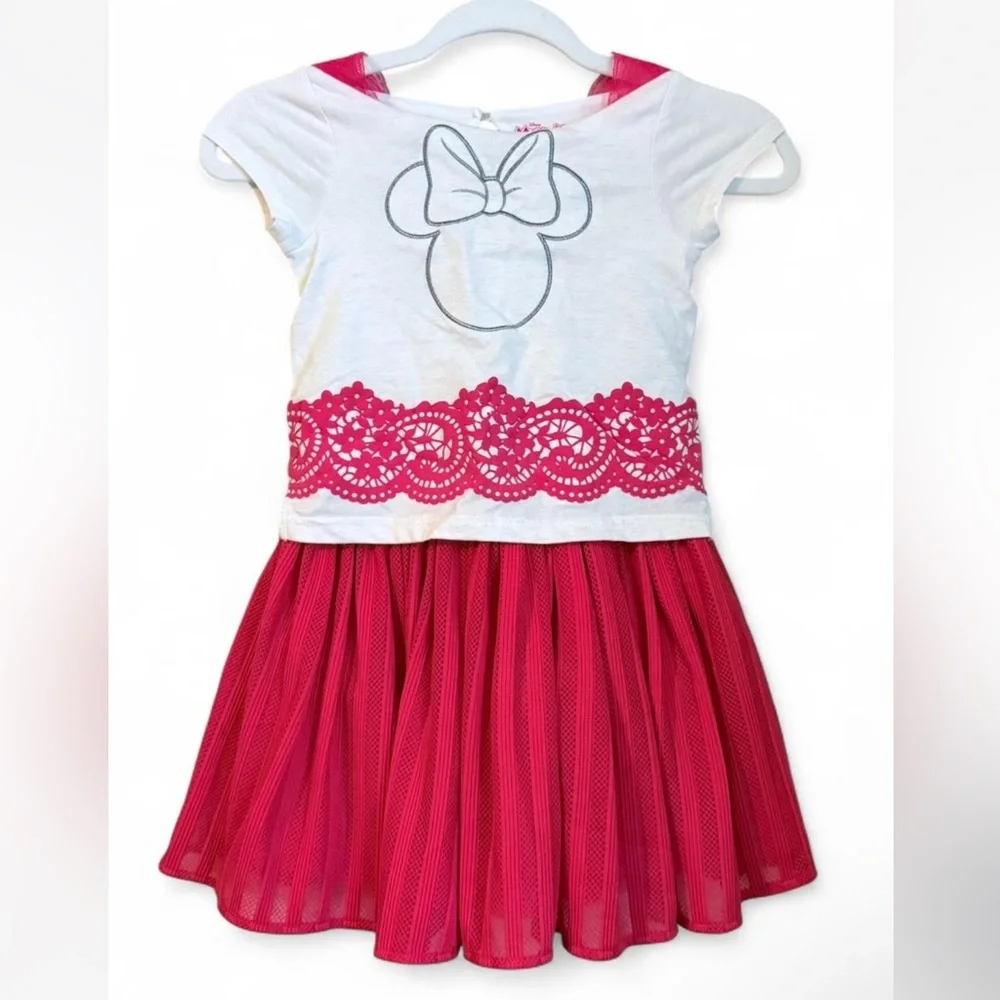 Disney Minnie Mouse Girls Size 5 Red and White Summer Spring Vacation Dress‎